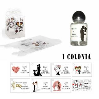 Colonia para detalles boda con caja acetato
