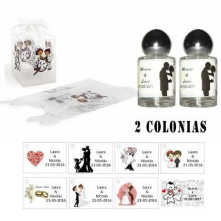 Colonias detalles boda en caja acetato