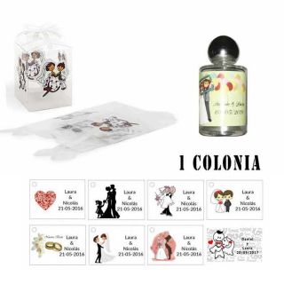 Colonia para detalles boda caja acetato
