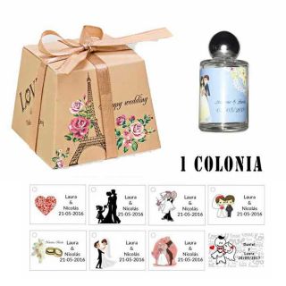 Regalos de invitados Colonia personalizada