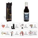 Vino para boda en caja con tarjeta