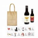 Tinto boda personalizado con tarjeta y bolsa