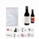 Tinto regalos boda personalizado con tarjeta y bolsa celofán
