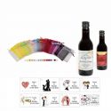 Tinto regalos boda personalizado con tarjeta y bolsa organza