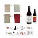 Tinto regalos boda personalizado con tarjeta y bolsa saco