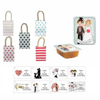 dulce membrillo 125gr boda con bolsas originales y tarjeta