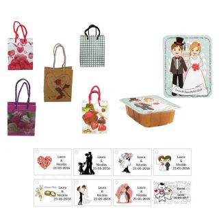 dulce membrillo 125gr boda con bolsa de saco y tarjeta