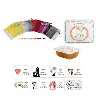 dulce membrillo 125gr niño bebe con bolsa organza y tarjeta