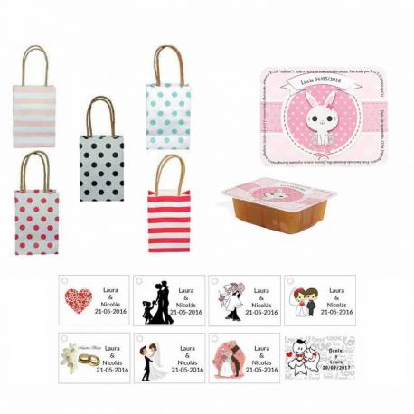 dulce membrillo 125gr niña bebe con bolsas originales y tarjeta