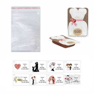 dulce membrillo 50gr detalles novia con bolsa celofán y tarjeta