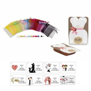 dulce membrillo 50gr detalles novia con bolsa organza y tarjeta