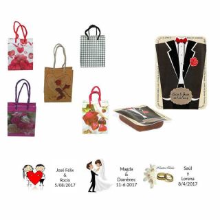 dulce membrillo 50gr detalles novio con bolsa de saco y tarjeta