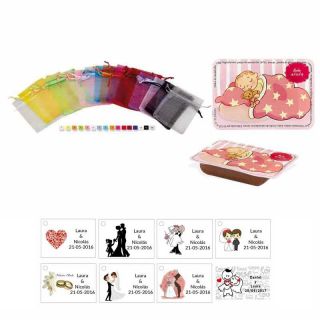 dulce membrillo 50gr detalles bebé con bolsa organza y tarjeta