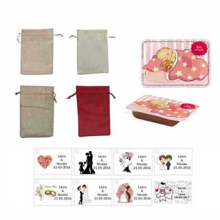 dulce membrillo 50gr detalles bebé con bolsa de asas y tarjeta
