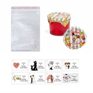 jalea boda 150 gr. de membrillo con bolsa celofán y tarjeta