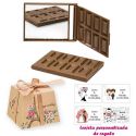 Espejo Tableta de Chocolate, con caja vintage con la Torre Eiffel y flores, y tarjeta personalizada