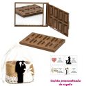 Espejo Tableta de Chocolate, con bolsa de yute y tarjeta personalizada