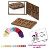 Espejo Tableta de Chocolate, con bolsa de raso multicolor, y tarjeta personalizada