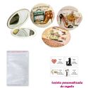 Espejos vintage con zapatos de tacón y bonitos dibujos, con bolsa básica de celofan, y tarjeta personalizada