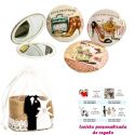 Espejos vintage con zapatos de tacón y bonitos dibujos, con bolsa de yute y tarjeta personalizada