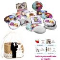 Espejos coloridos con búhos, de diferentes formas, con bolsa de yute y tarjeta personalizada