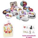 Espejos coloridos con búhos, de diferentes formas, con caja de flores, y tarjeta personalizada