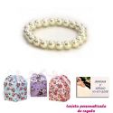 Pulsera de perlas blancas, sencilla y elegante