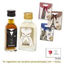 Licor de crema para ella y licor de café para él, con bolsas surtidas de ciudades