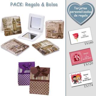 Espejo cuadrado vintage, 2 modelos surtidos; con Torre Eiffel o Big Ben