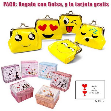 Divertido monedero de emoticono amarillo con hebilla