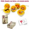 Divertido monedero de emoticono amarillo con cremallera