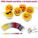 Divertido monedero de emoticono amarillo con cremallera