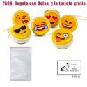 Divertido monedero de emoticono amarillo con cremallera