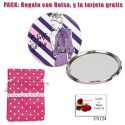 Espejo de chapa barato con dibujo de mujer, con rayas moradas