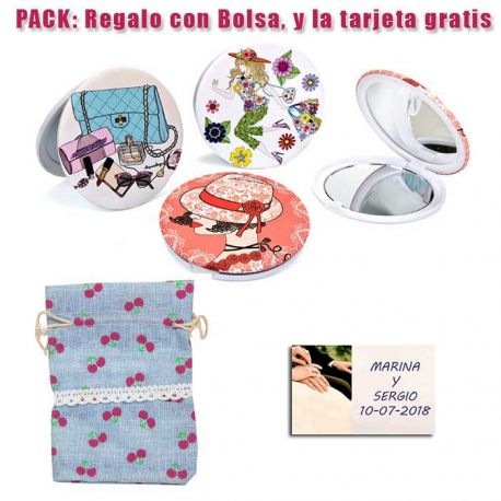 Espejo con bonitos dibujos surtidos para tus invitadas