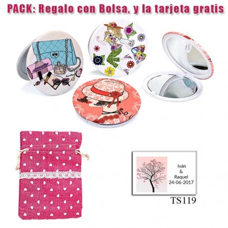 Espejo con bonitos dibujos surtidos para tus invitadas
