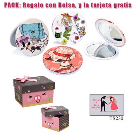 Espejo con bonitos dibujos surtidos para tus invitadas