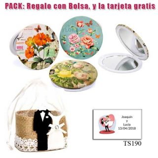 Espejo con bonitos dibujos surtidos de flores de muchos colores