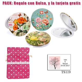 Espejo con bonitos dibujos surtidos de flores de muchos colores