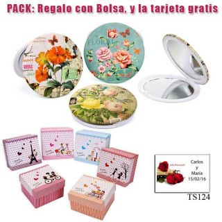 Espejo con bonitos dibujos surtidos de flores de muchos colores