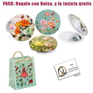 Espejo con bonitos dibujos surtidos de flores de muchos colores