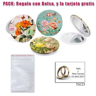 Espejo con bonitos dibujos surtidos de flores de muchos colores