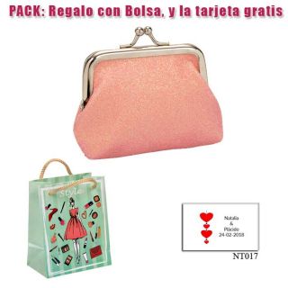 Monedero rosa brillante con hebilla, ideal para tus invitadas de boda