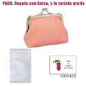 Monedero rosa brillante con hebilla, ideal para tus invitadas de boda