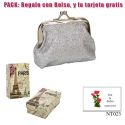 Monedero color plata brillante con hebilla, ideal para tus invitadas de boda