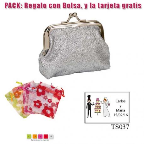 Monedero color plata brillante con hebilla, ideal para tus invitadas de boda