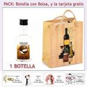 Botellita de Licor de Coco con bolsa y tarjeta
