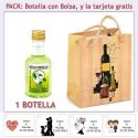 Botellita de Licor de Finas Hierbas con bolsa y tarjeta