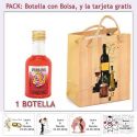 Botellita de Licor de Piruleta con bolsa y tarjeta