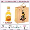 Botellita de Licor de Mandarina con bolsa y tarjeta